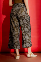 Black/Gold Cleo Cuff Pant