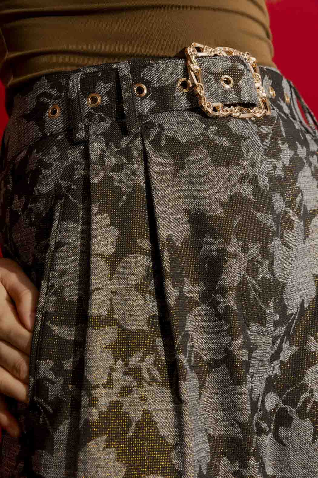 Black/Gold Cleo Cuff Pant