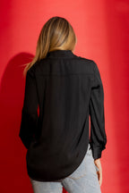 Black Silky Milan Blogger Shirt