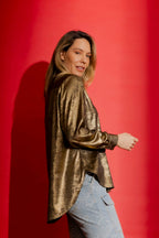 Gold Liquid Lame Shirt