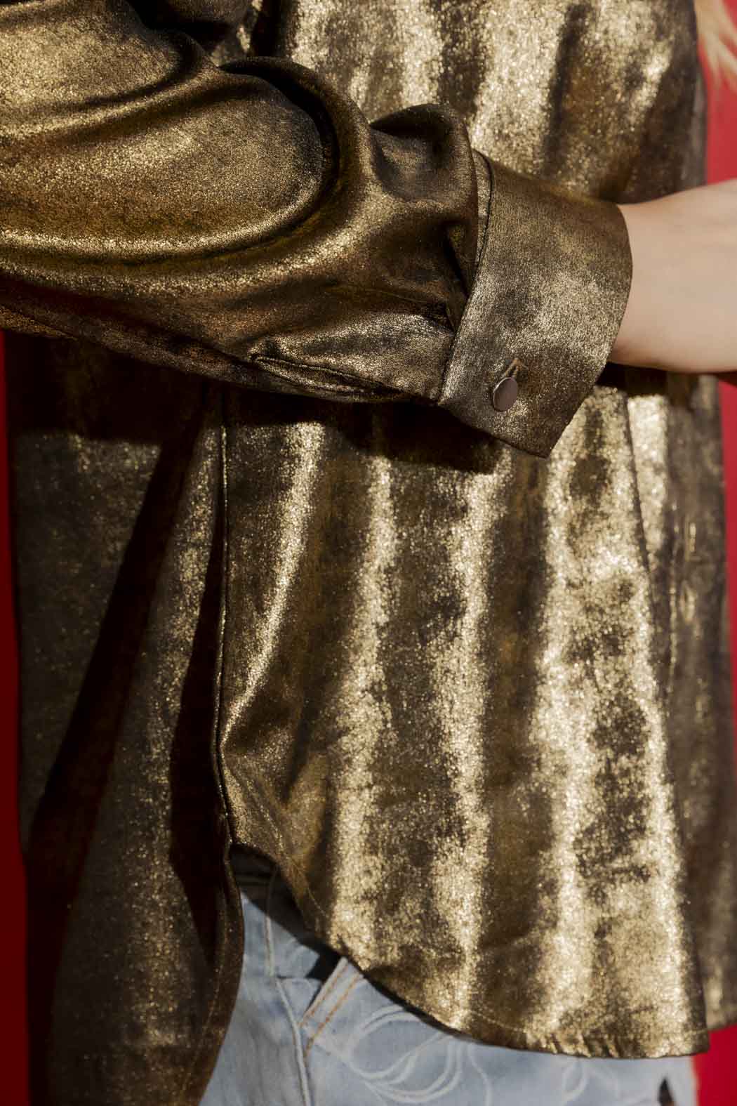 Gold Liquid Lame Shirt