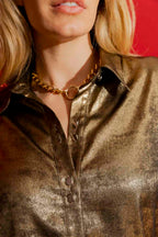 Gold Liquid Lame Shirt