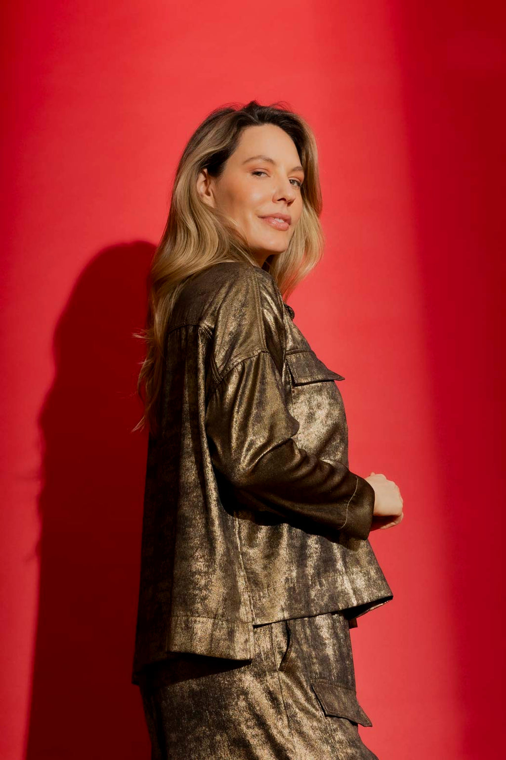 Gold Liquid Lame Jacket