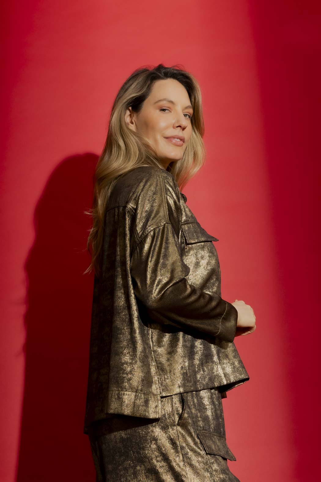 Gold Liquid Lame Jacket