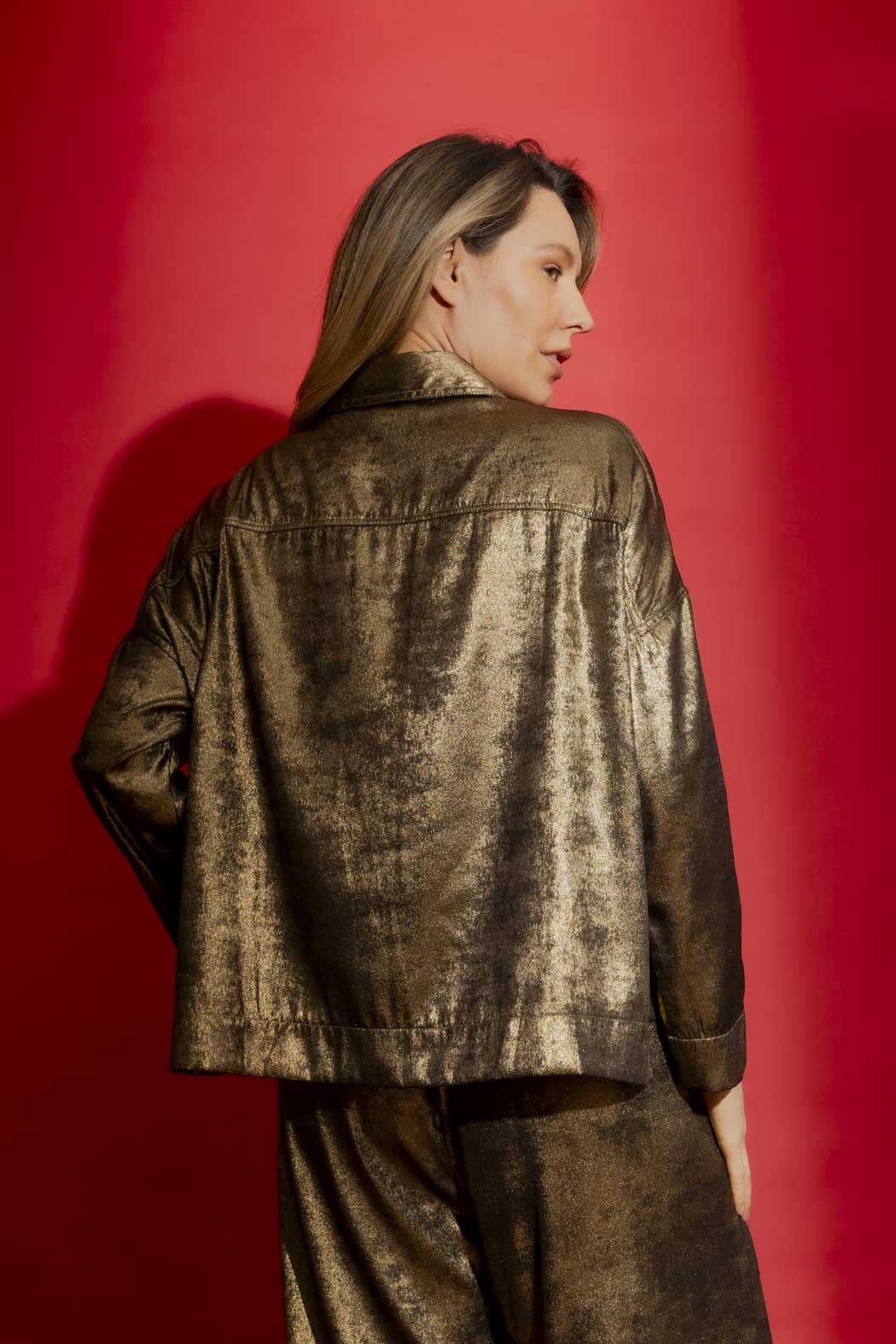Gold Liquid Lame Jacket