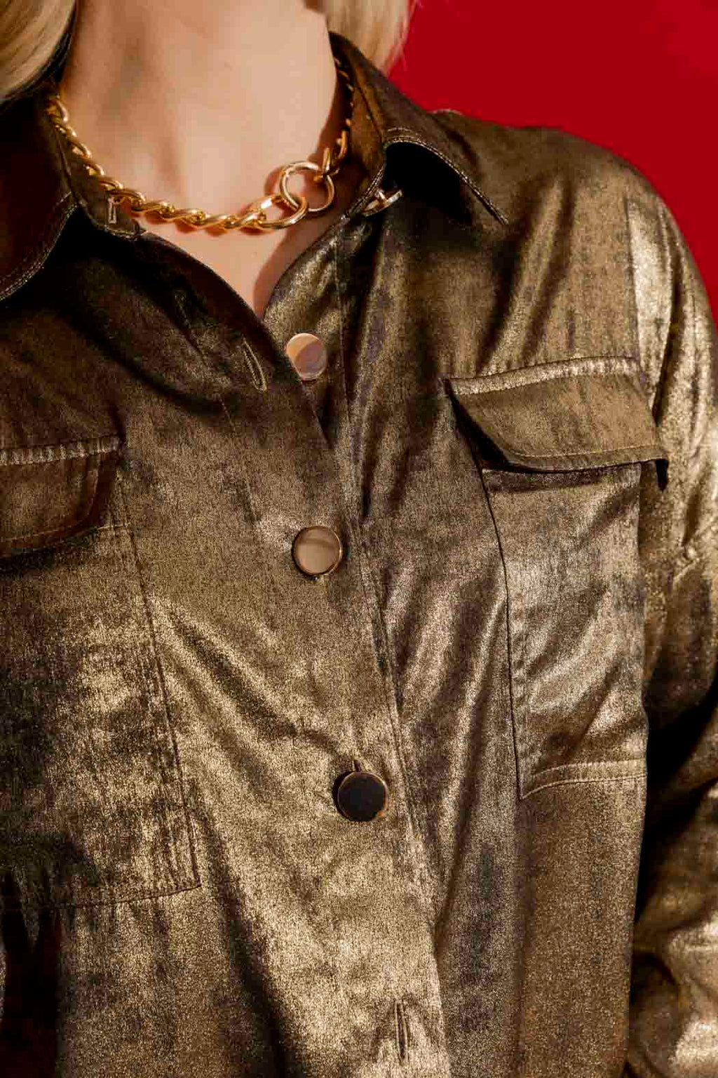 Gold Liquid Lame Jacket