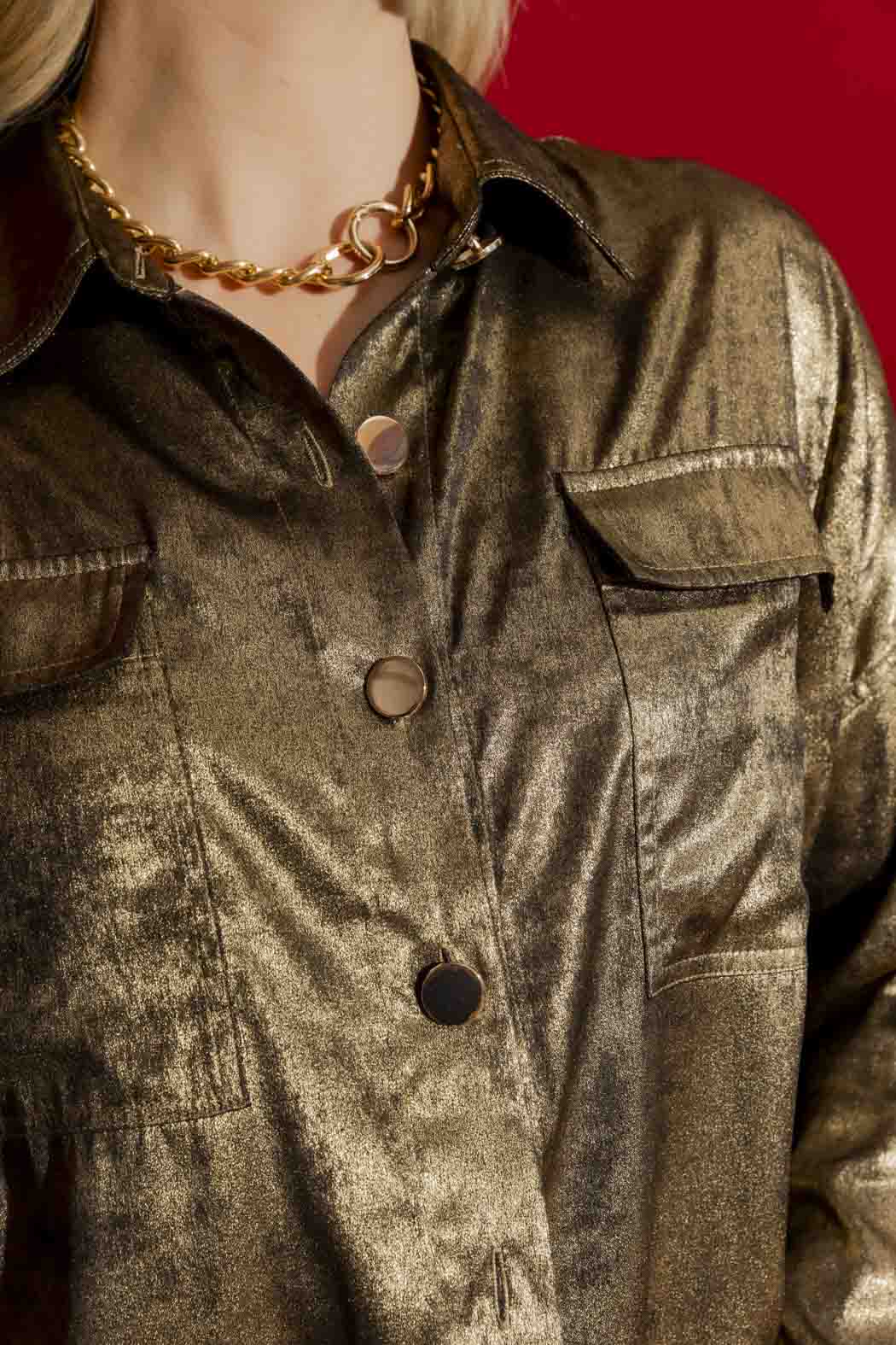 Gold Liquid Lame Jacket