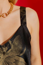 Black/Gold Metallic Bias Cami