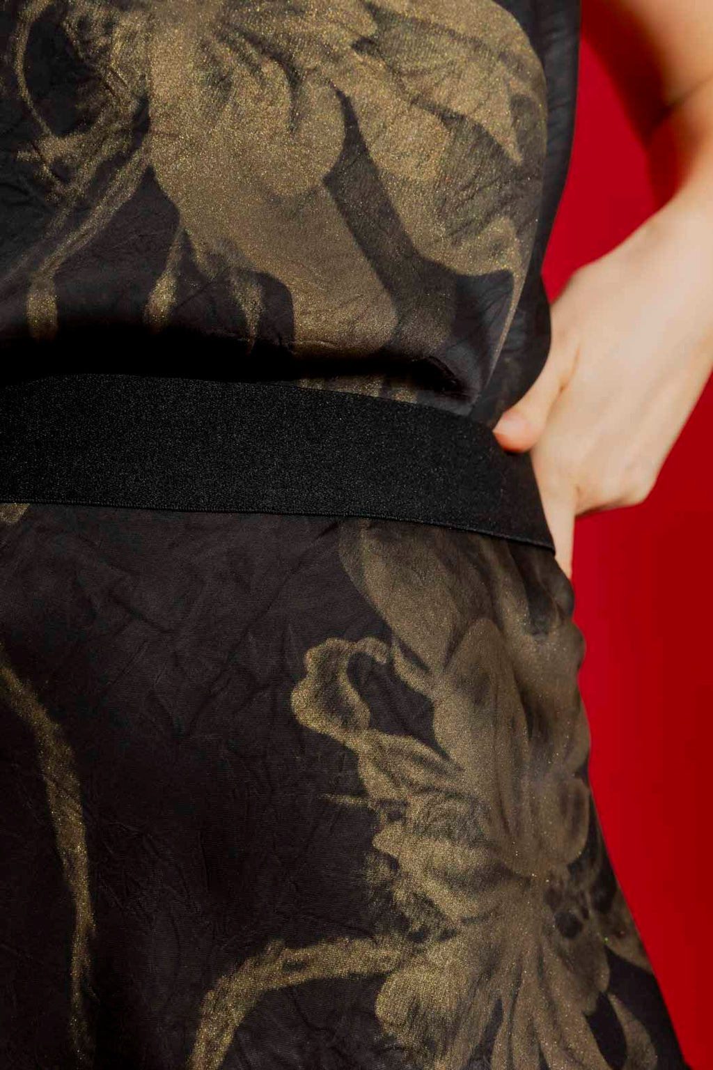 Black/Gold Metallic Bias Skirt
