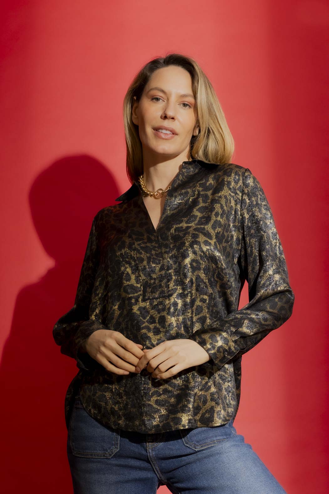 Gold Animal Brit Blogger Shirt
