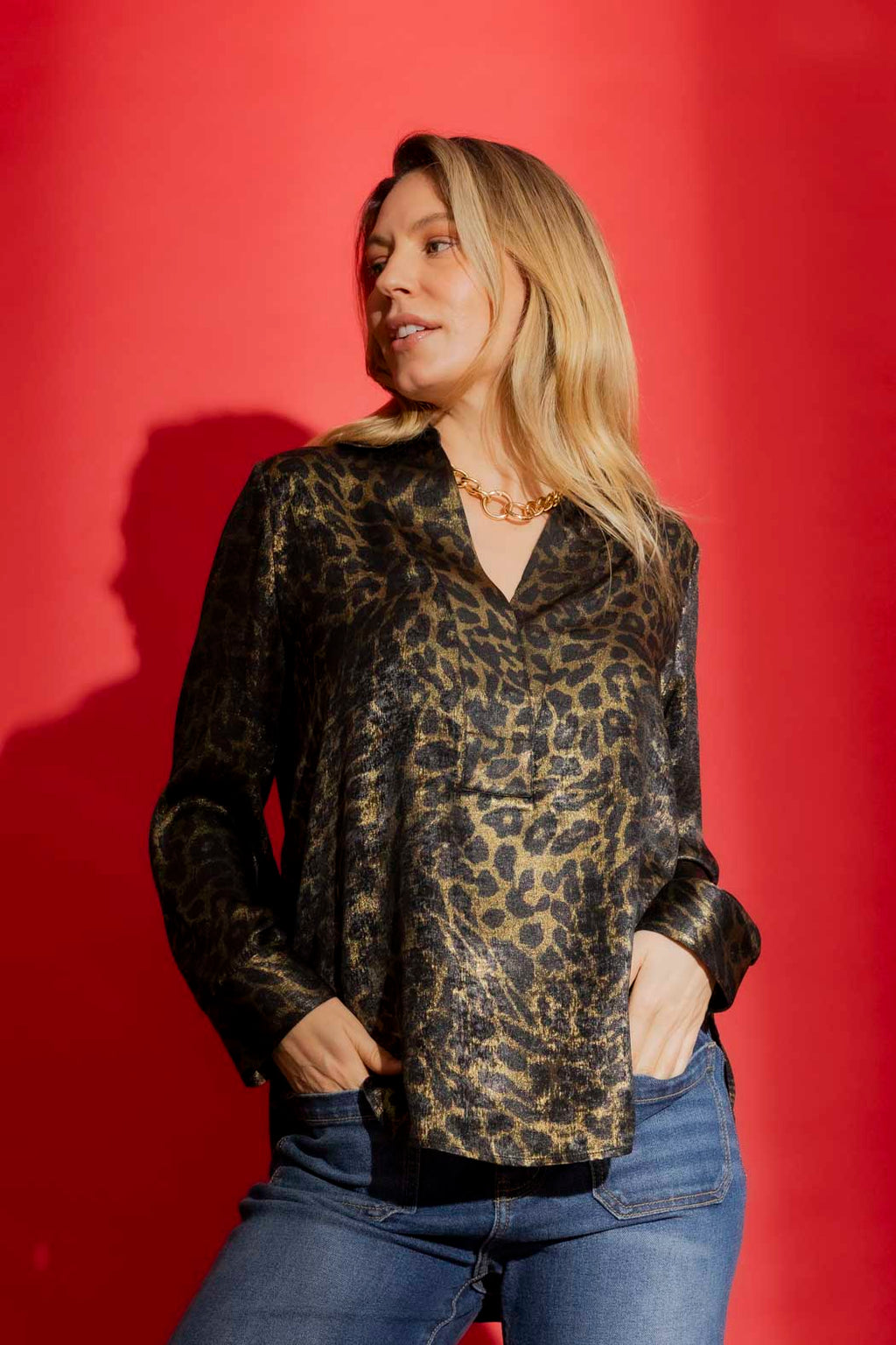 Gold Animal Brit Blogger Shirt