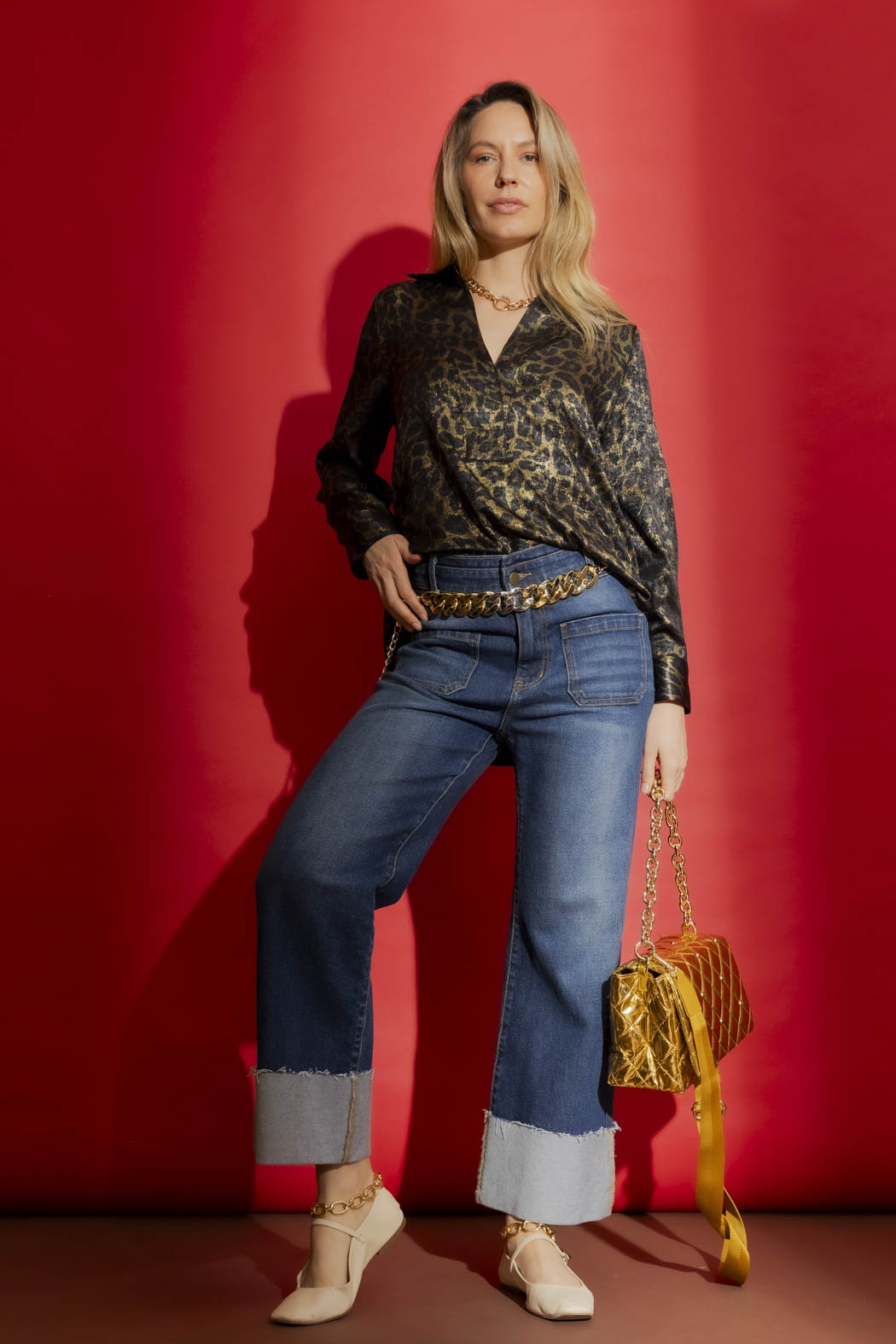Gold Animal Brit Blogger Shirt