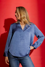Cornflower Silky Milan Blogger Shirt