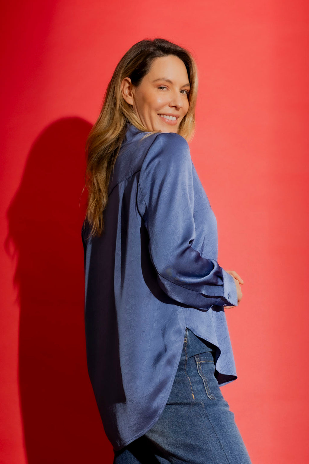 Cornflower Silky Milan Blogger Shirt