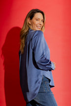 Cornflower Silky Milan Blogger Shirt