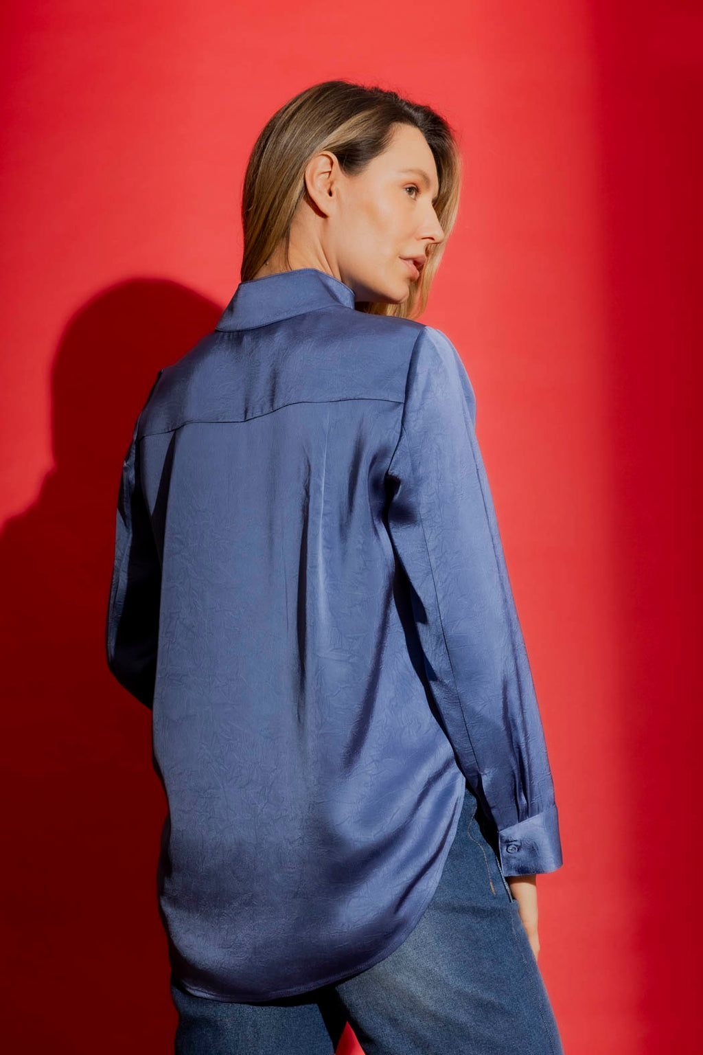 Cornflower Silky Milan Blogger Shirt