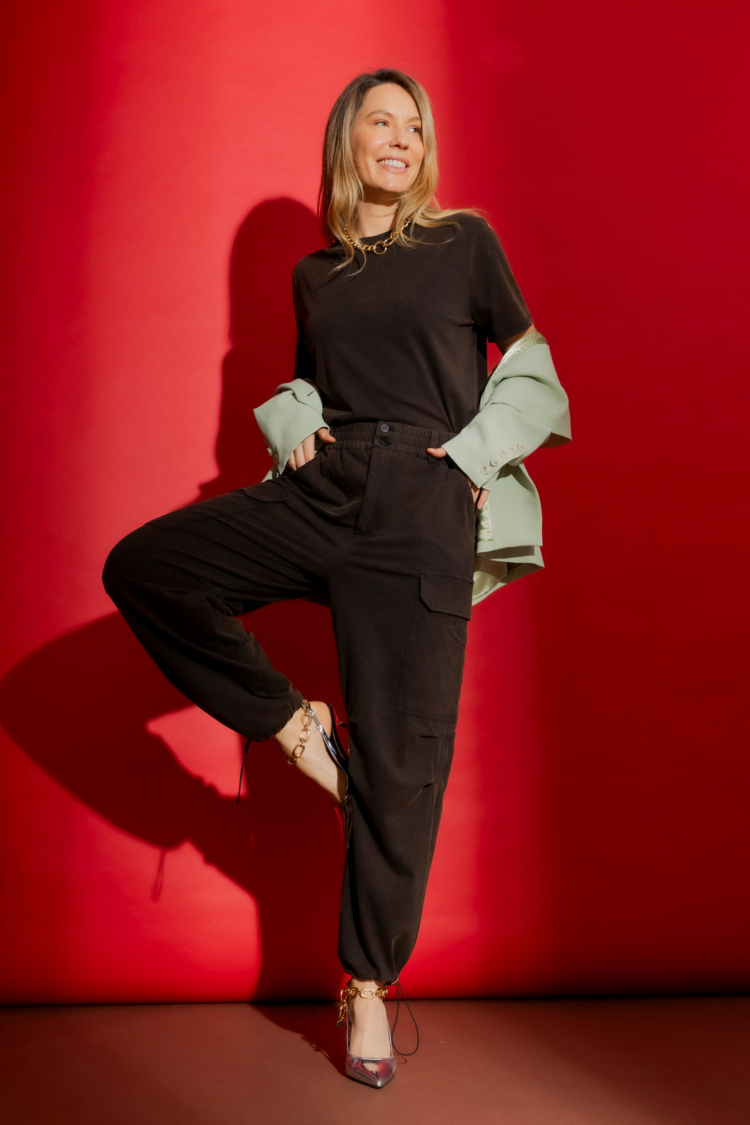 Chocolate Washed Cargo Pant Black