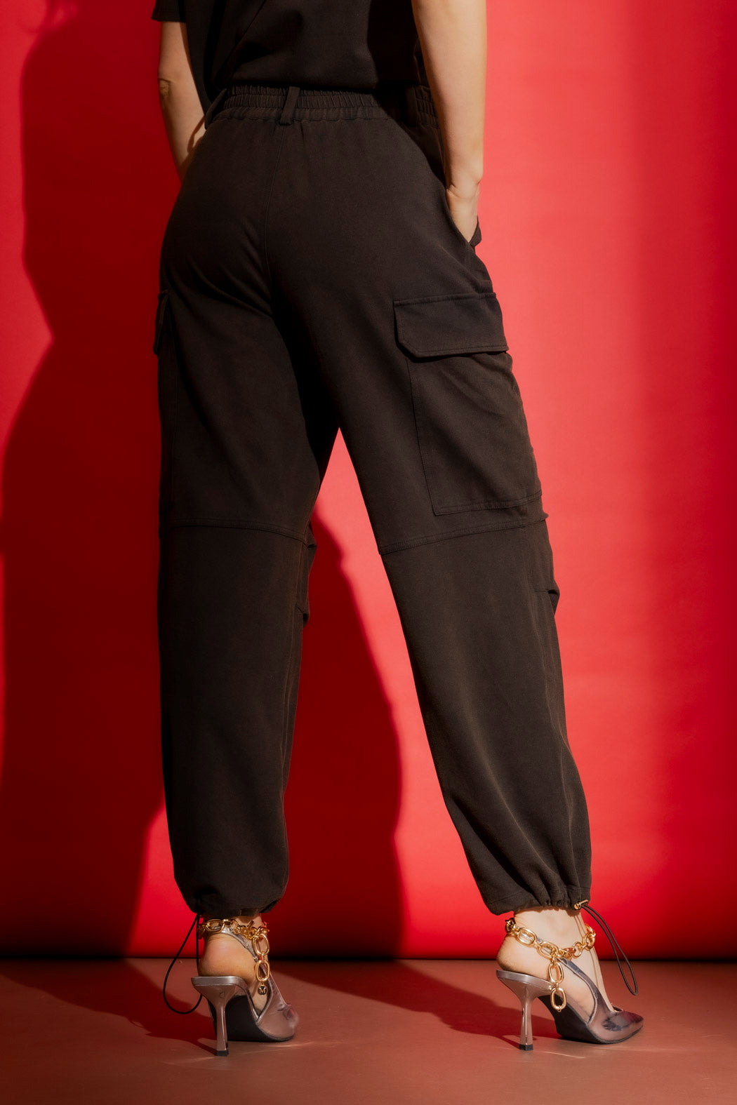 Chocolate Washed Cargo Pant Black