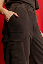 Chocolate Washed Cargo Pant Black