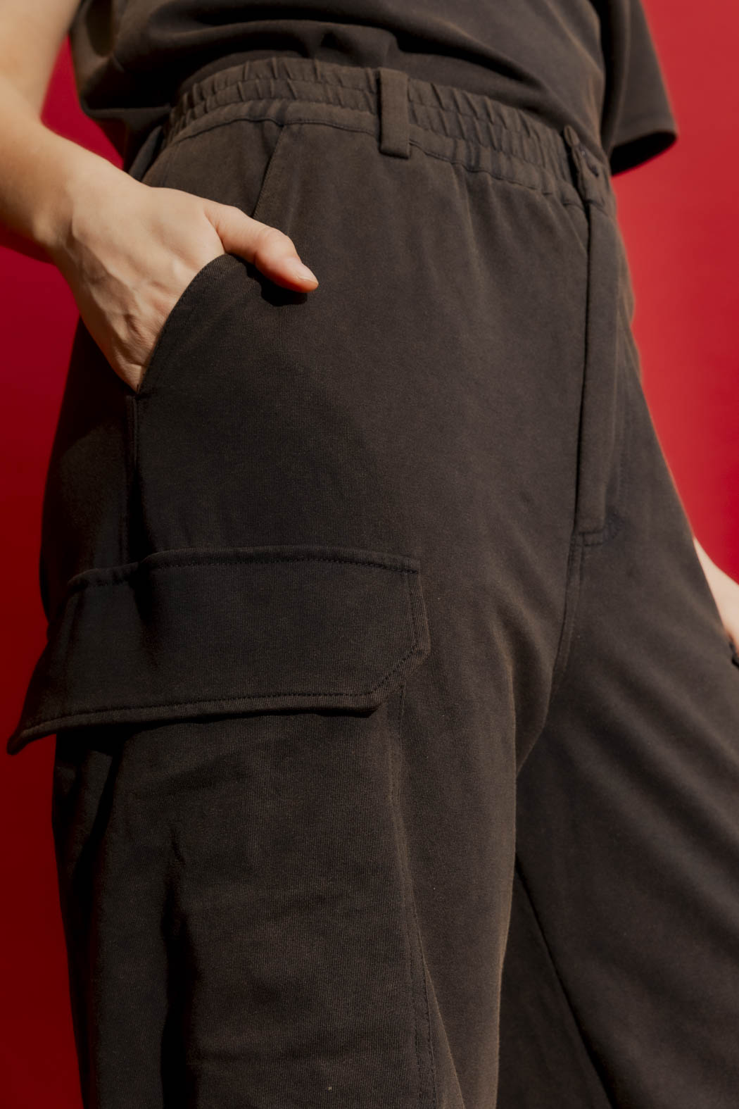 Chocolate Washed Cargo Pant Black
