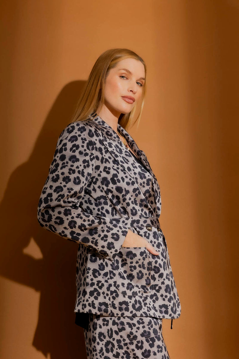 Grey Animal Soft Blazer Grey Animal