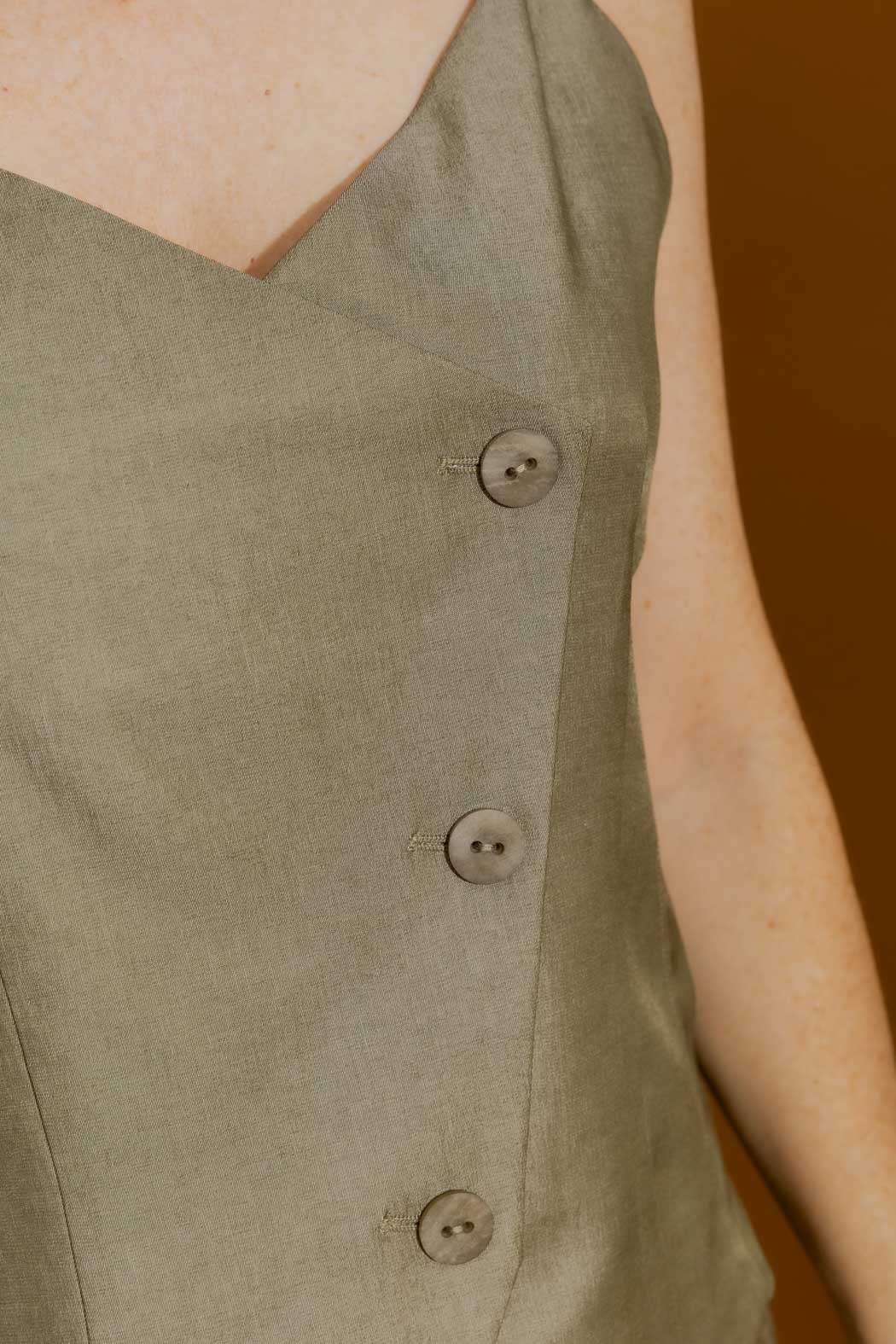 Khaki Shot Asymetrical Cami