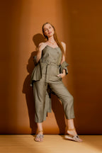 Khaki Shot Asymetrical Cami