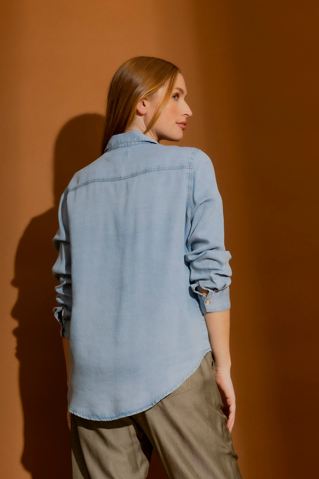 Washed Blue Tencel Asana Shirt Washed Blue