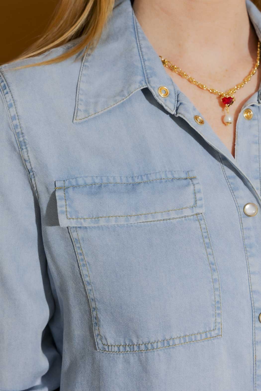 Washed Blue Tencel Asana Shirt Washed Blue