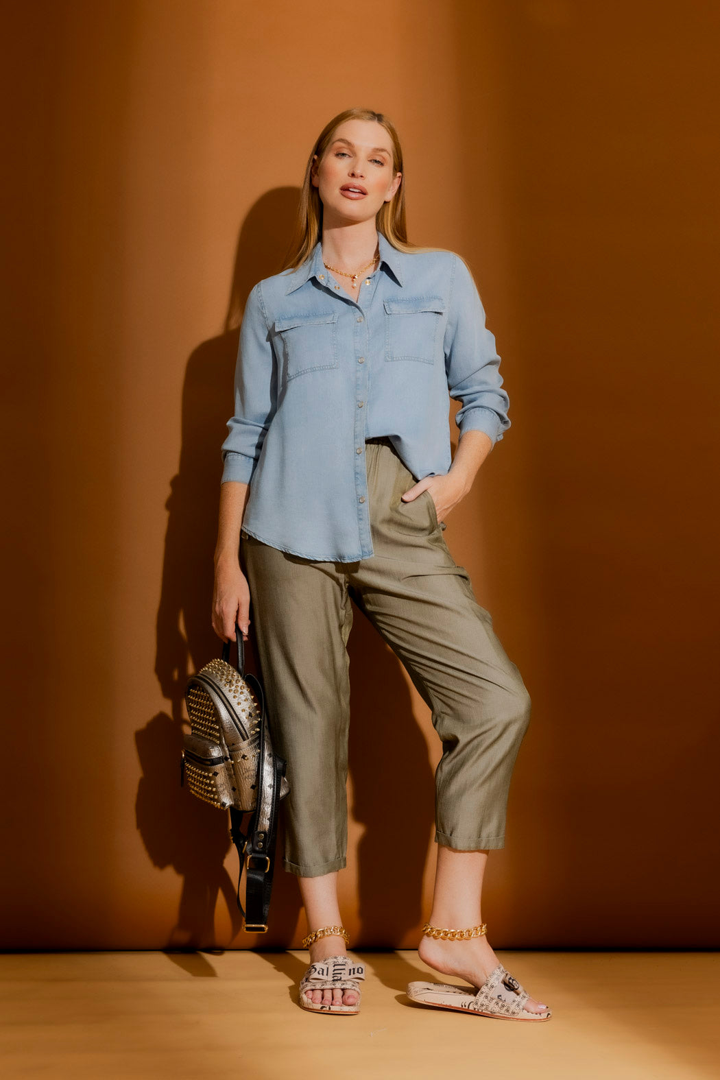 Washed Blue Tencel Asana Shirt Washed Blue