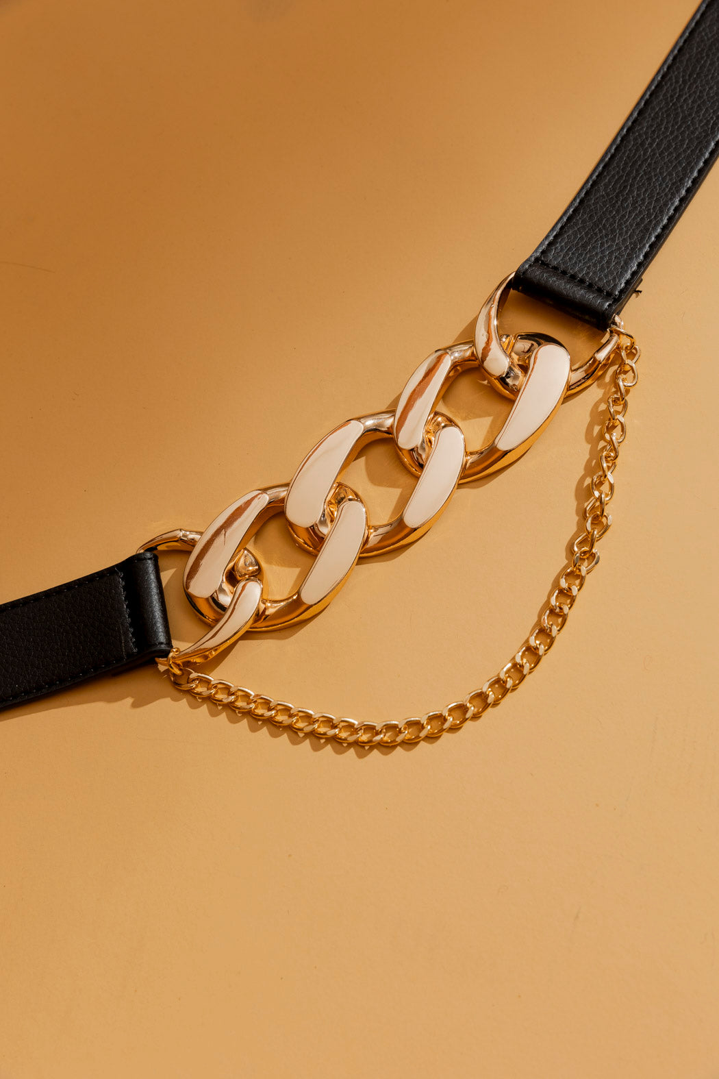 Black Double Chain Belt Black S/M