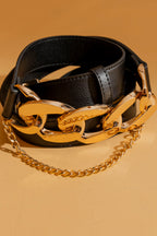 Black Double Chain Belt Black S/M