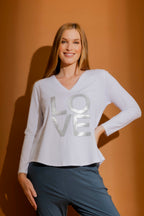 White Love Long Sleeve Tee