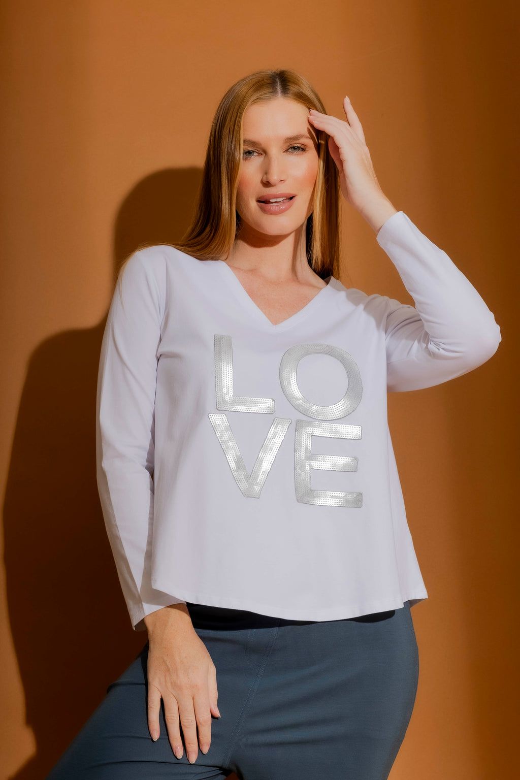 White Love Long Sleeve Tee