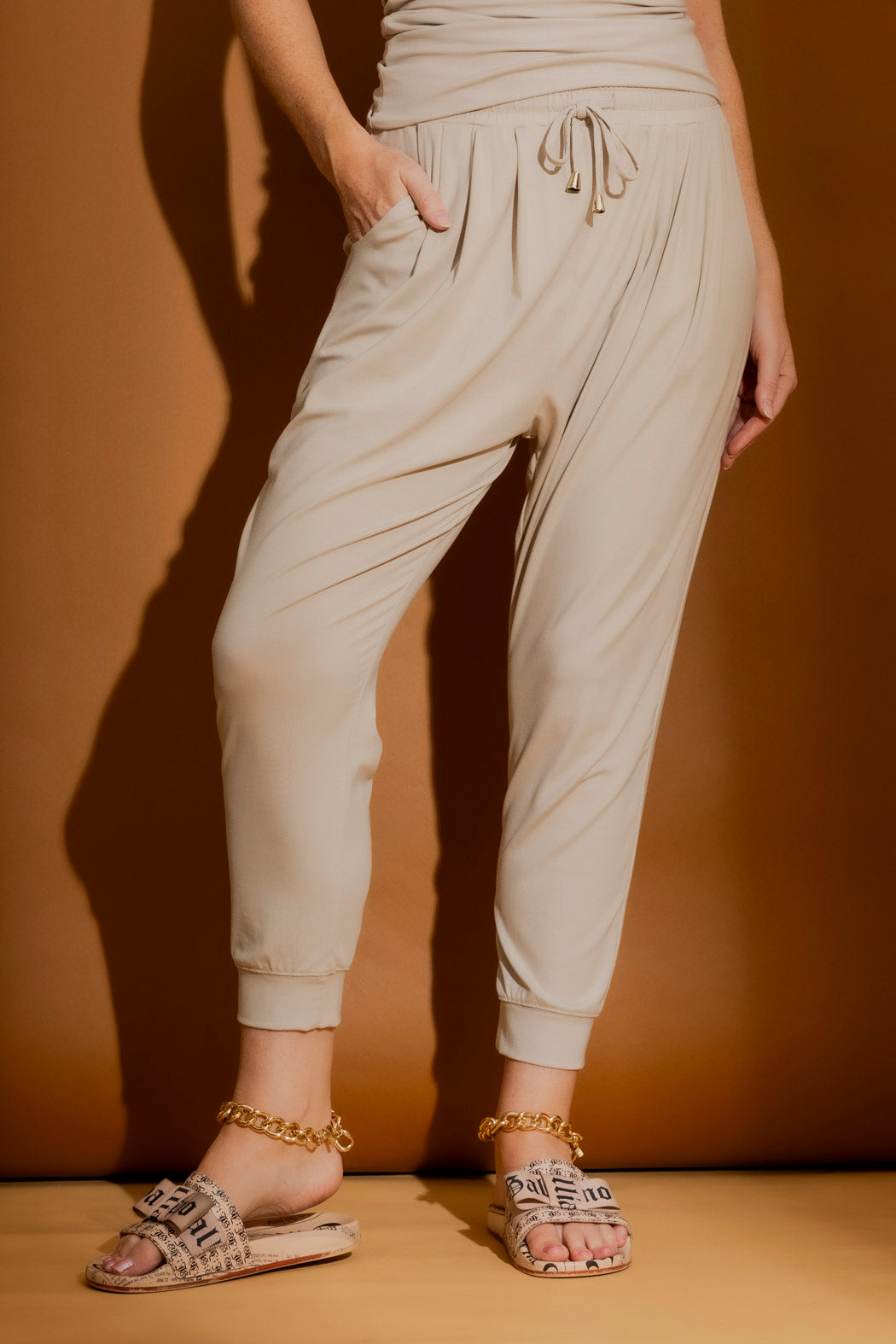 Putty Tencel Slouch Pant