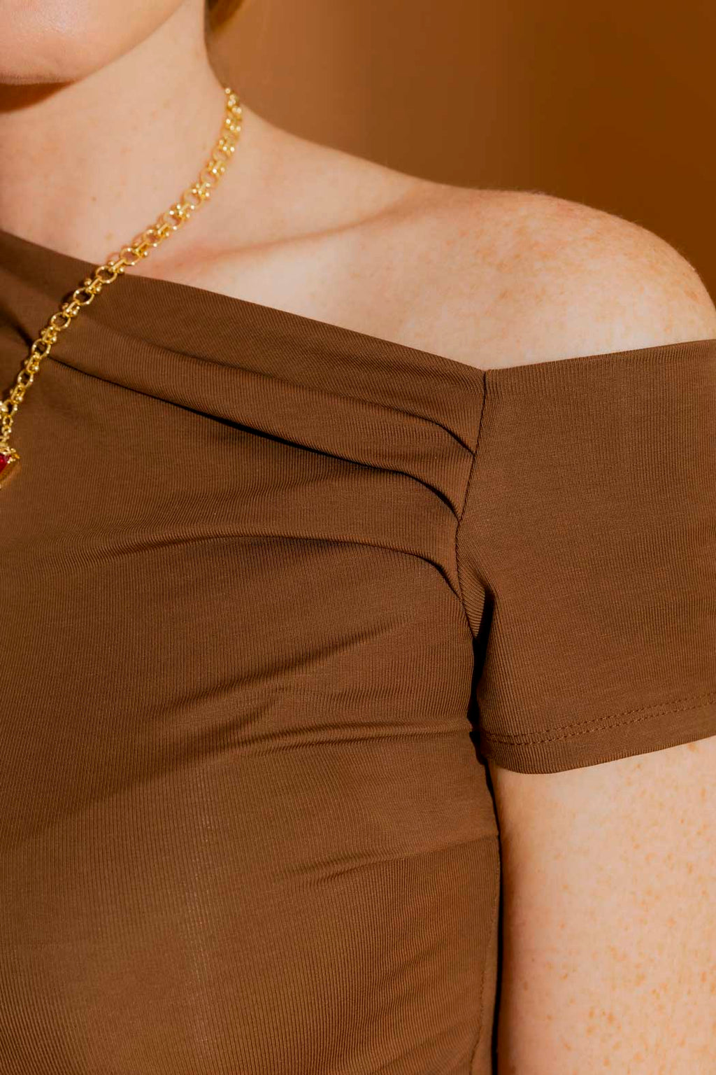 Cocoa Tencel Drape Top