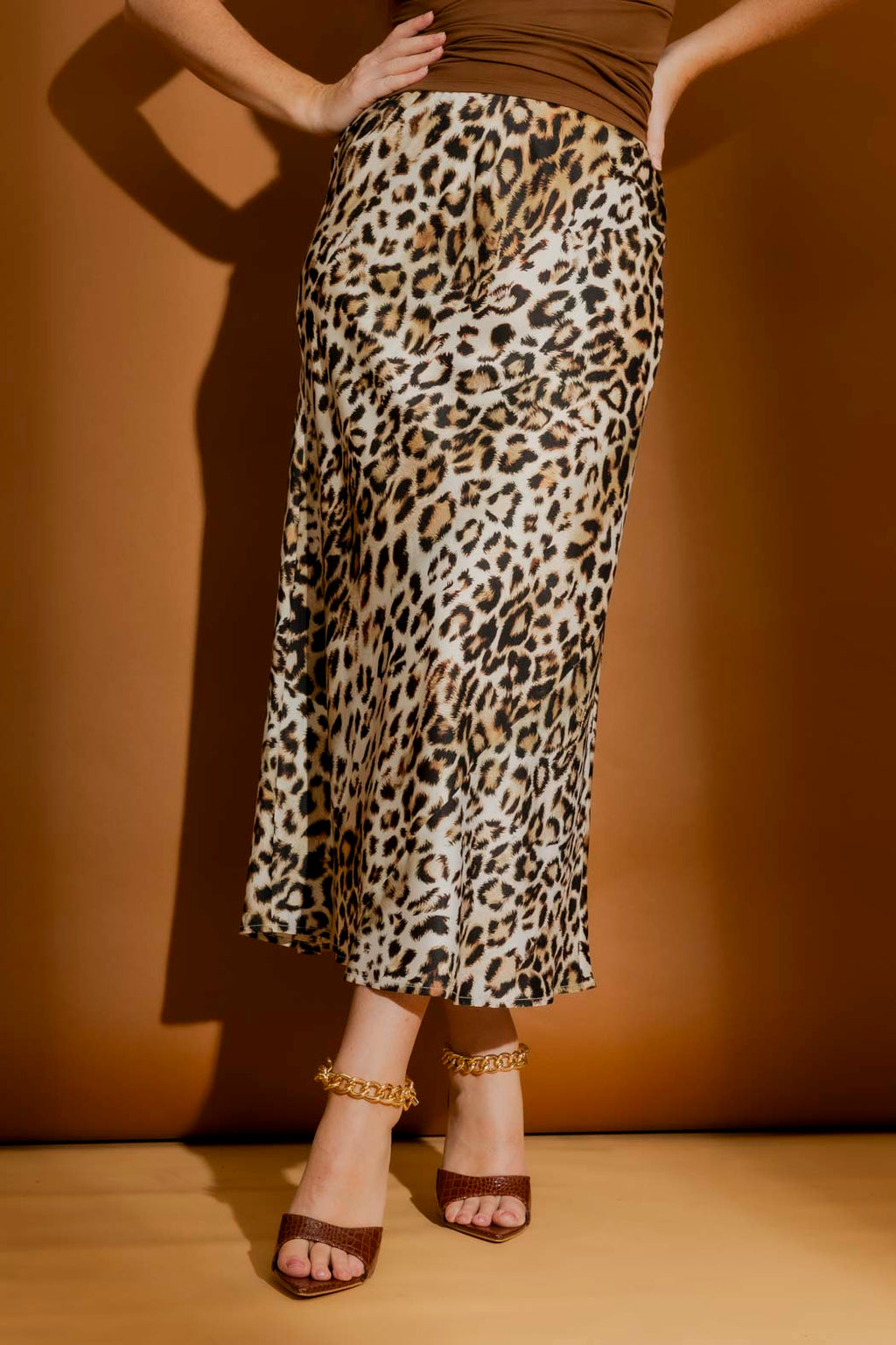 White Animal Bias Skirt