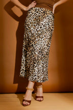 White Animal Bias Skirt