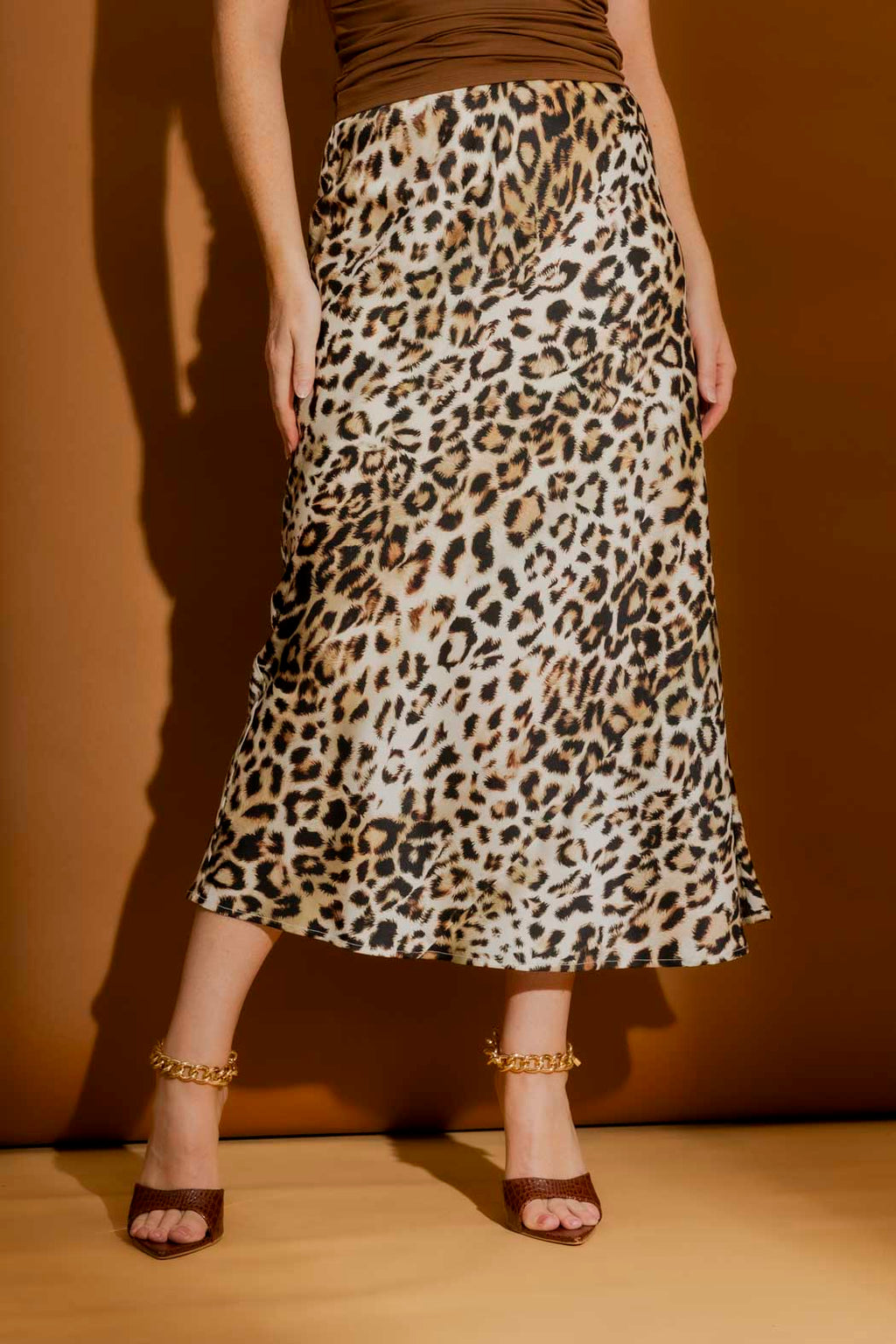 White Animal Bias Skirt