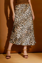 White Animal Bias Skirt