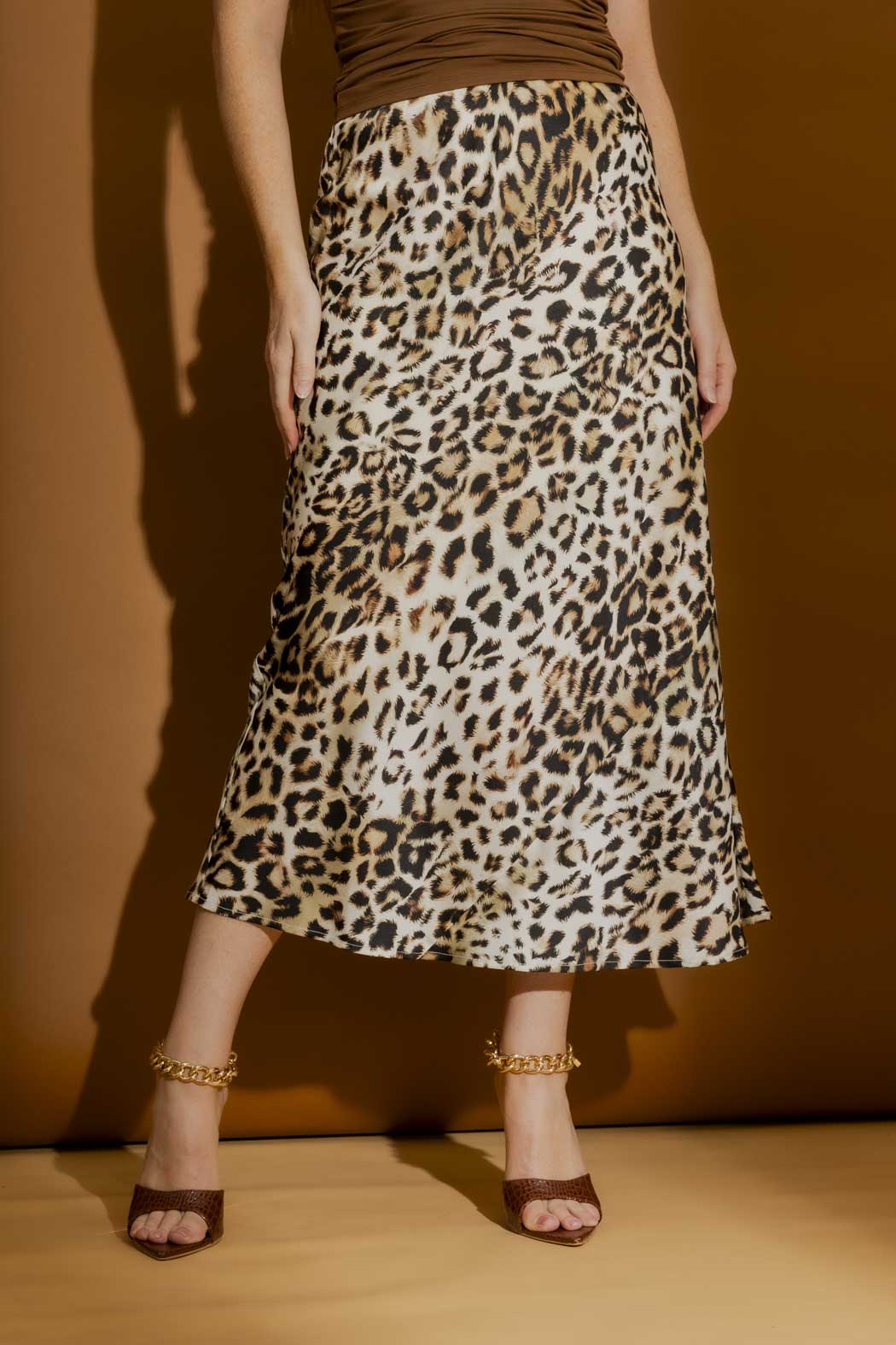 White Animal Bias Skirt
