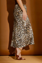 White Animal Bias Skirt