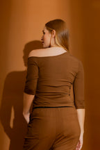 Cocoa One Shoulder Top