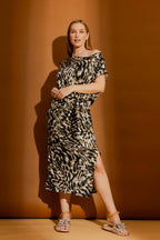 Black Animal Silky Harlow Dress Black Animal