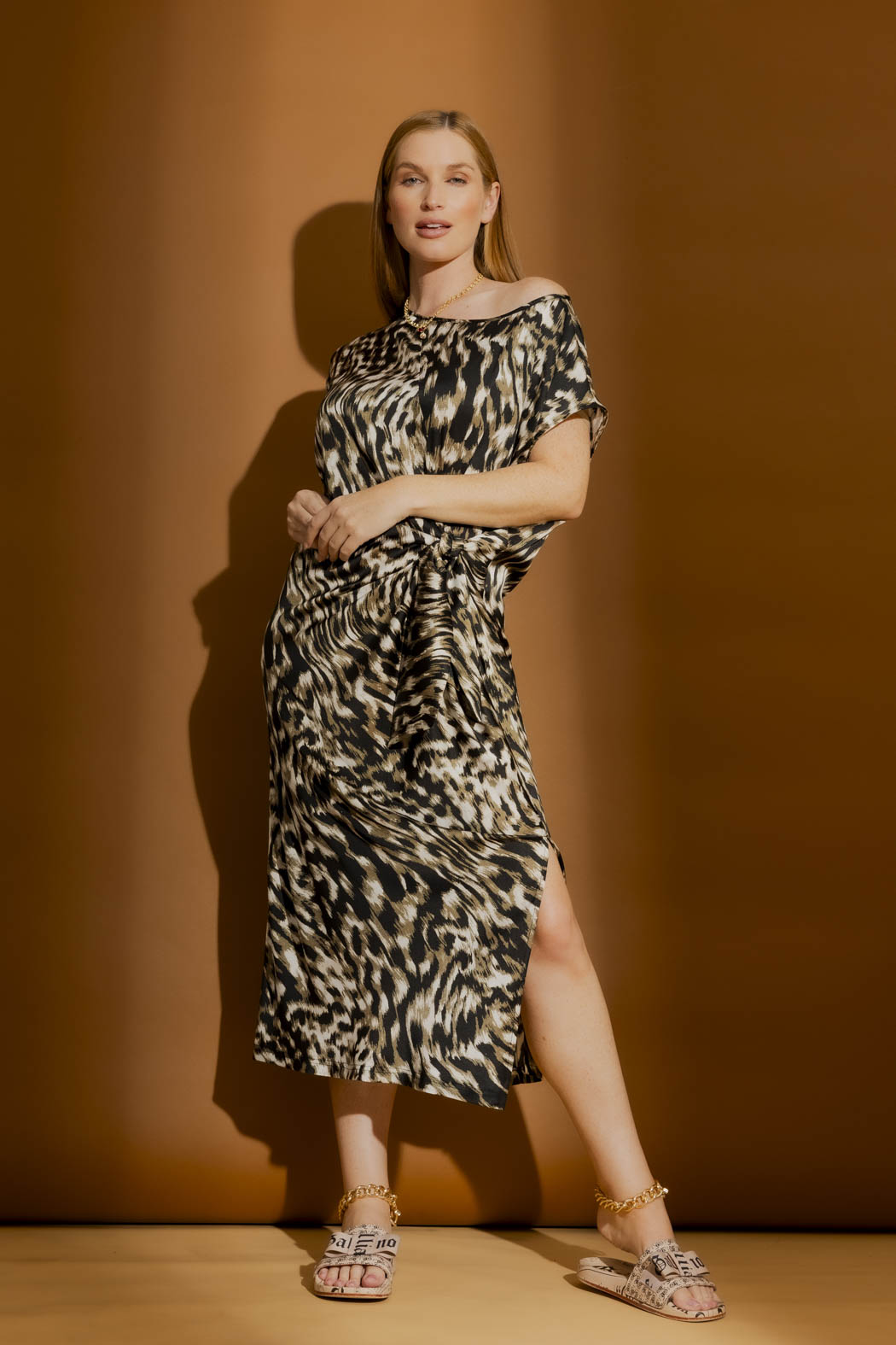 Black Animal Silky Harlow Dress Black Animal