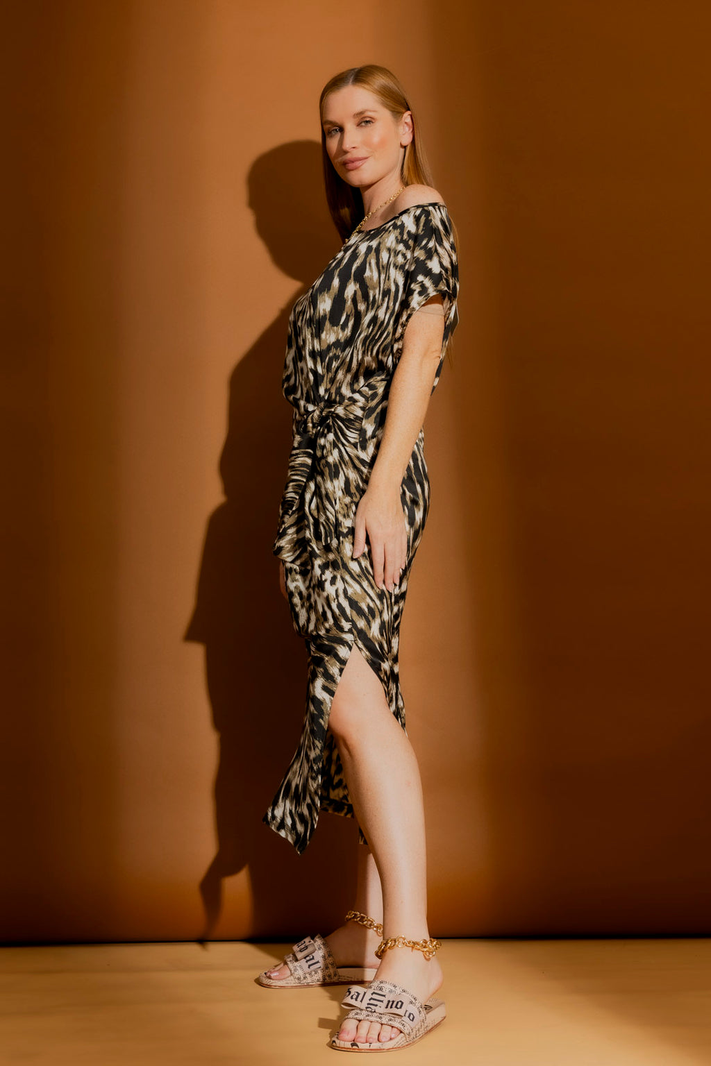 Black Animal Silky Harlow Dress Black Animal