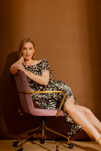 Black Animal Silky Harlow Dress Black Animal