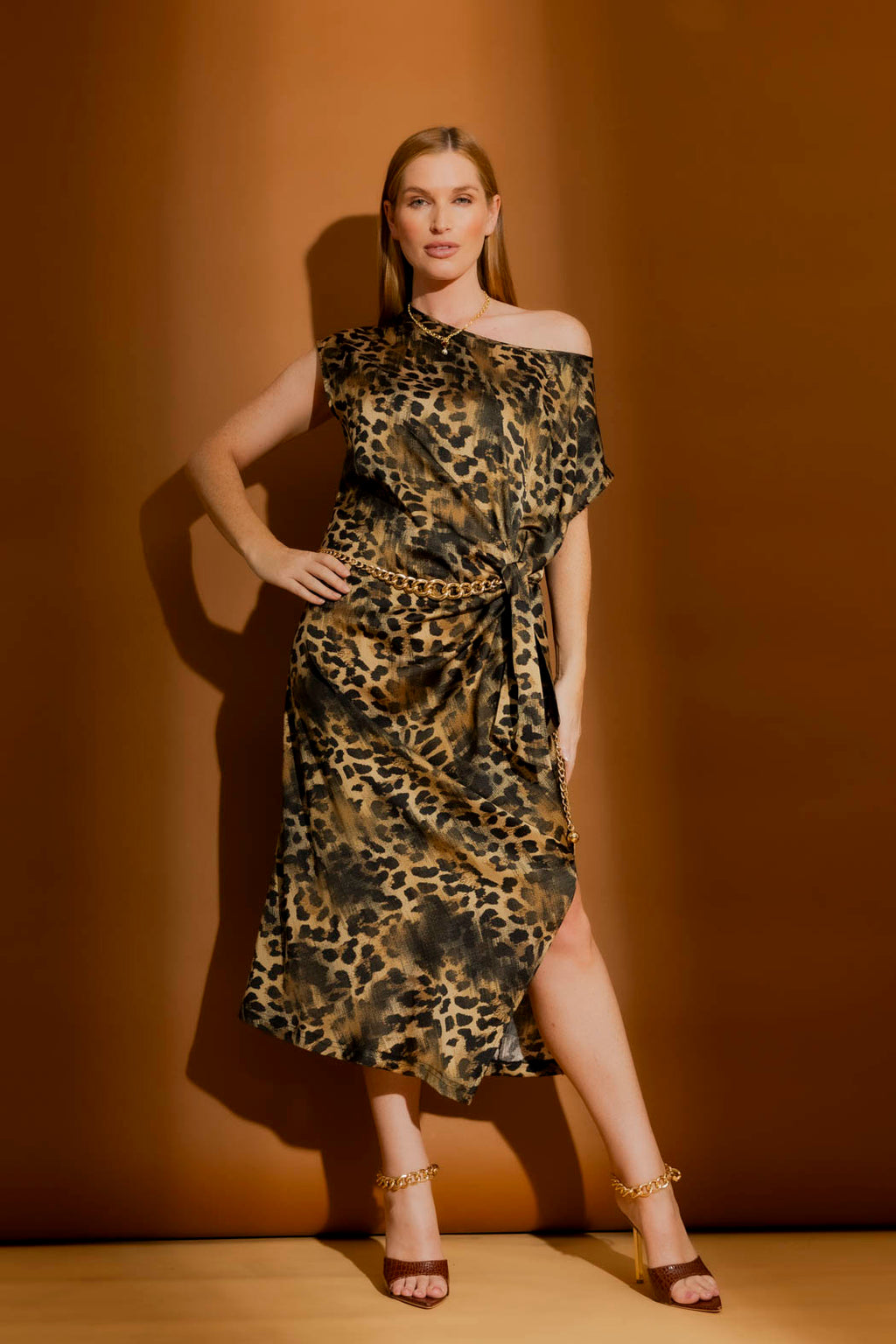 Leopard Silky Harlow Dress