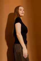 Black Tencel Doubled Tee