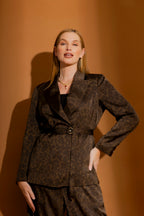 Brown Animal Soft Blazer Brown Animal